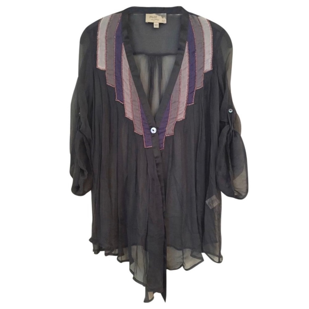 Elizabeth and James Tokyo Silk Top in Grey